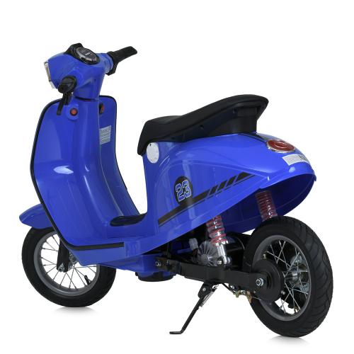 Дитячий швидкісний електромотоцикл Bambi Vespa SXL125 Sport (MP3), до 70 кг, до 20 км, блакитний