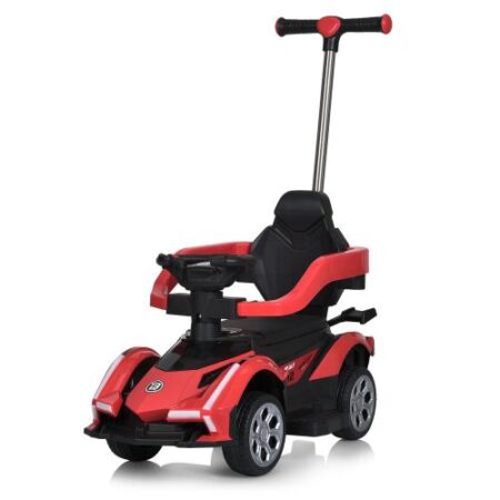 Дитячий толокар-електромобіль Bambi Lamborghini V12 Sport (MP3) з батьківською ручкою та пультом керування, червоний