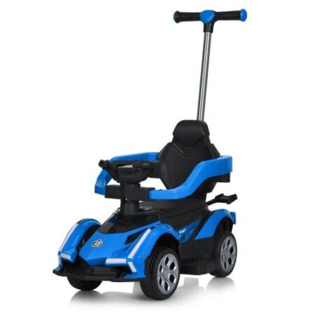 Дитячий толокар-електромобіль Bambi Lamborghini V12 Sport (MP3) з батьківською ручкою та пультом керування, блакитний