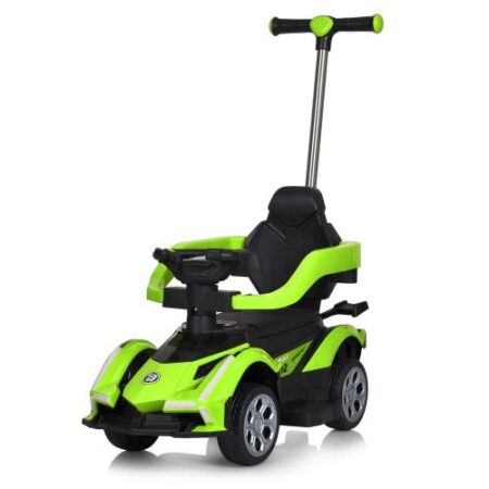 Дитячий толокар-електромобіль Bambi Lamborghini V12 Sport (MP3) з батьківською ручкою та пультом керування, зелений