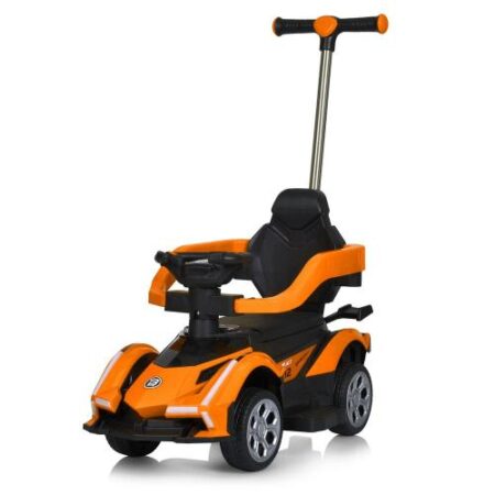Дитячий толокар-електромобіль Bambi Lamborghini V12 Sport (MP3) з батьківською ручкою та пультом керування, помаранчевий