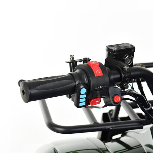 Напівпрофесійний електроквадроцикл для підлітків та дорослих Bambi Profi 1000W Military (MP3) з 2 решітками під вантаж, до 120 кг, до 30 км, зелений камуфляж