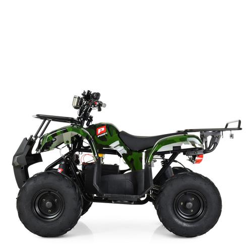 Напівпрофесійний електроквадроцикл для підлітків та дорослих Bambi Profi 1000W Military (MP3) з 2 решітками під вантаж, до 120 кг, до 30 км, зелений камуфляж