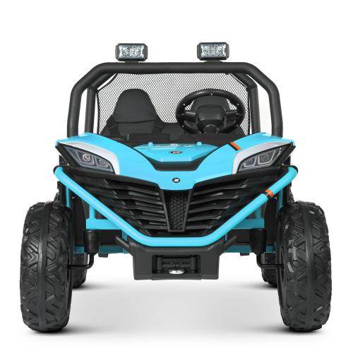 Дитячий двомісний електромобіль Bambi Buggy UTV SPORT SMILING (2x150W) з багажником, блакитний
