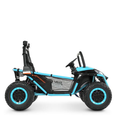 Дитячий двомісний електромобіль Bambi Buggy UTV SPORT SMILING (2x150W) з багажником, блакитний