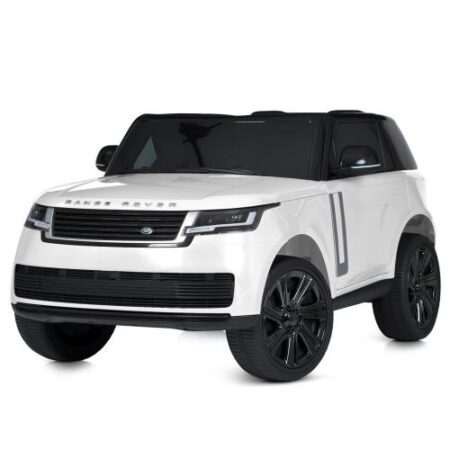 Дитячий двомісний повнопривідний електромобіль Bambi Range Rover (MP3) з ручкою для транспортування, білий