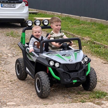 Дитячий двомісний повнопривідний електромобіль (24V) Bambi Buggy ROX 8501 (MP3), сірий