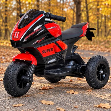 Дитячий електромотоцикл Bambi Yamaha YZR-M1 (MP3) триколісний з підсвіткою, червоний
