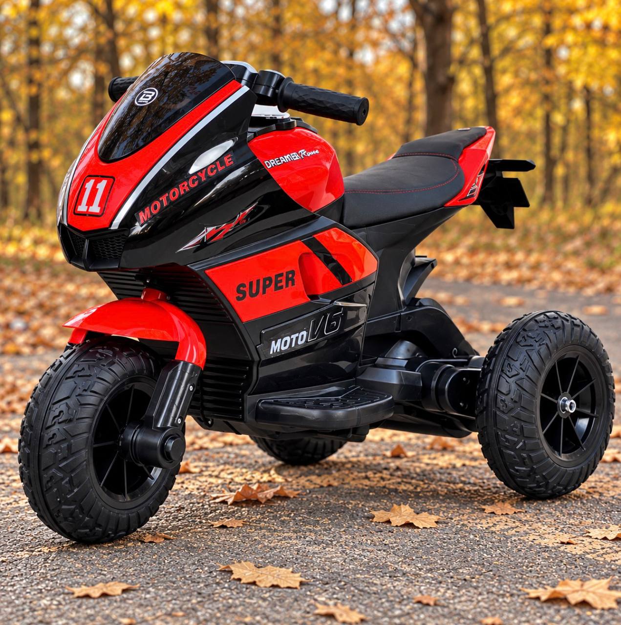 Дитячий електромотоцикл Bambi Yamaha YZR-M1 (MP3) триколісний з підсвіткою, червоний