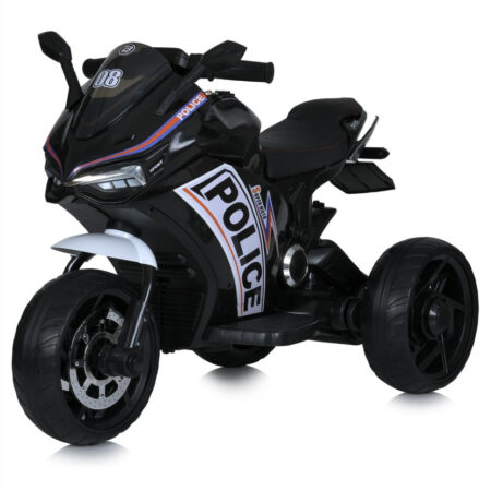 Детский электромотоцикл Bambi Ducati Sport R6 Police (MP3) трехколесный, черный