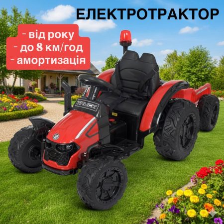 Дитячий електромобіль Bambi Tractor Truck (MP3), червоний