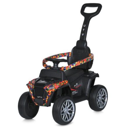 Детский толокар-каталка Buggy UTV Funny Series с родительской ручкой, оранжевый