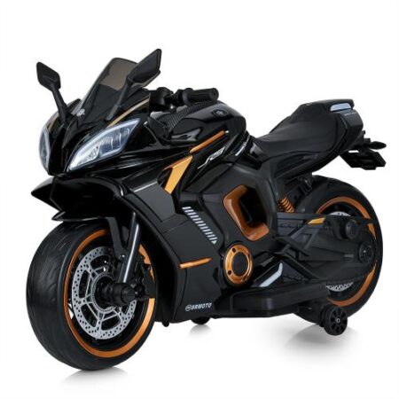 Дитячий електромотоцикл Bambi Yamaha YZF-R9 (MP3) з додатковими коліщатками та автофарбуванням, чорний