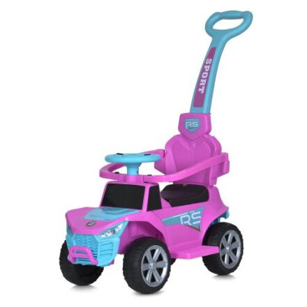 Дитячий толокар-електромобіль BambiUTV Sport RS Mixed (MP3) з батьківською ручкою, страхувальним бампером та пультом керування, рожевий
