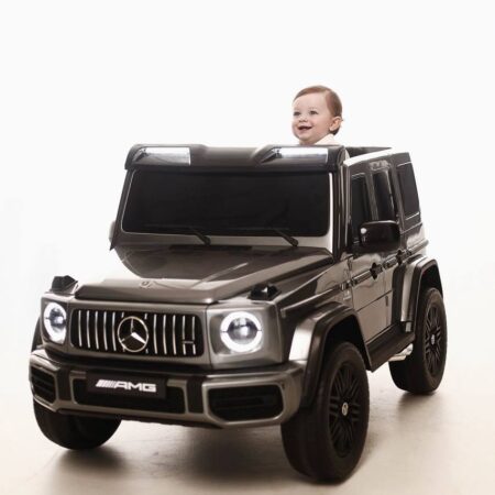 Дитячий двомісний повнопривідний електромобіль Mercedes G63 з автофарбуванням, до 80 кг, сірий