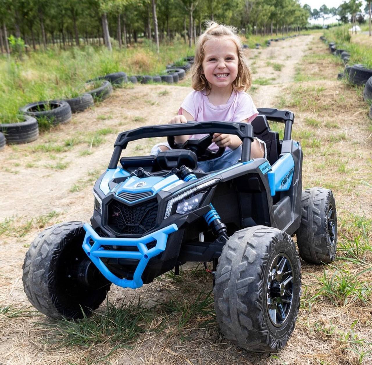 Дитячий повнопривідний електромобіль Bambi Baggy Can-Am Rotax, синій
