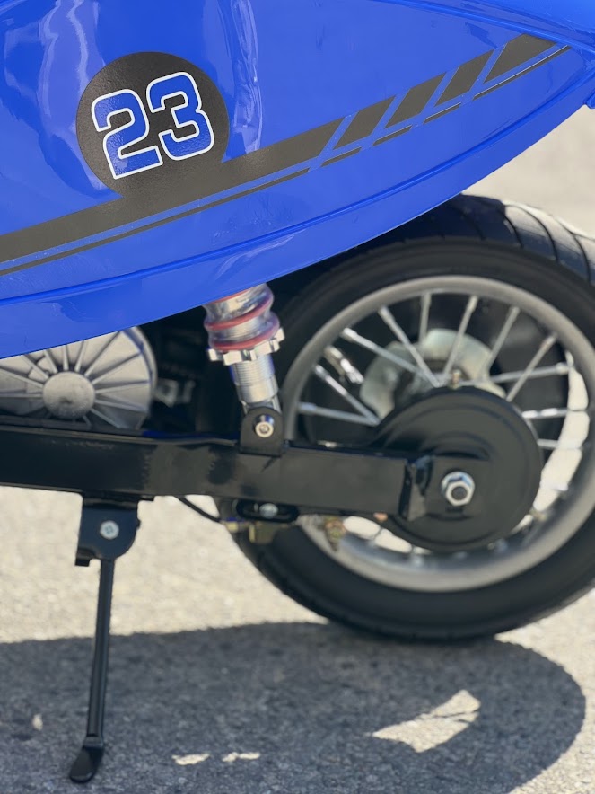 Дитячий швидкісний електромотоцикл Bambi Vespa SXL125 Sport (MP3), до 70 кг, до 20 км, блакитний