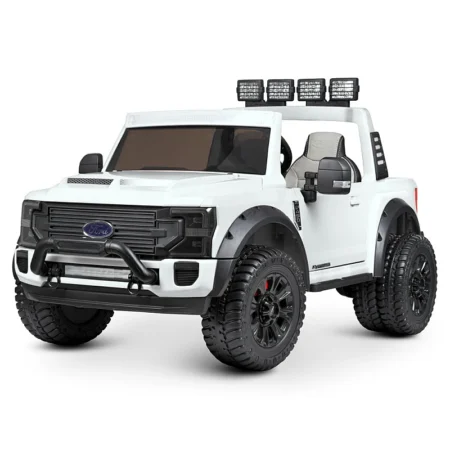 Дитячий двомісний електромобіль Bambi Ford Super Duty (MP3) з підсвіткою та багажником, білий