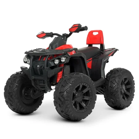 Дитячий повнопривідний електроквадроцикл Bambi Power Road Classic (MP3) з ручкою для транспортування, спинкою та пультом керування, до 50 кг, до 7 км, червоний