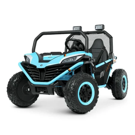 Дитячий двомісний електромобіль Bambi Buggy UTV SPORT SMILING (2x150W) з багажником, блакитний