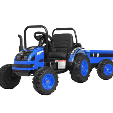 Дитячий електромобіль Bambi Tractor HL 2020 з пультом керування та причепом, синій