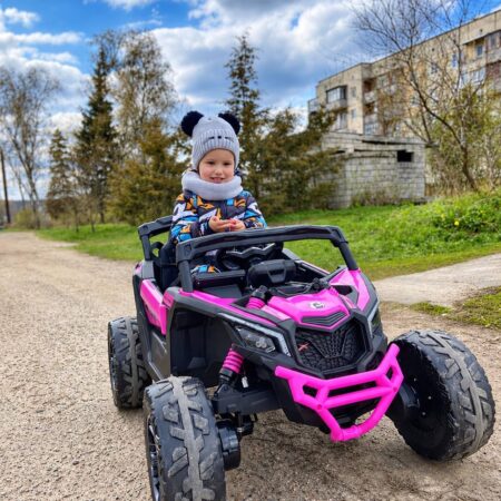 Дитячий повнопривідний електромобіль Baggy Can-Am Rotax, рожевий