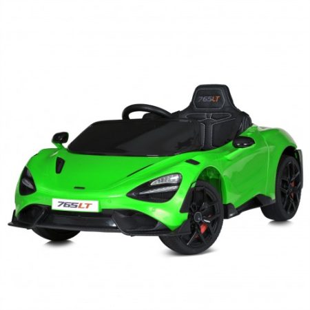 Детский полноприводный электромобиль Bambi McLaren 765LT с ручкой для транспортировки, зеленый