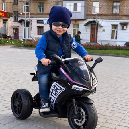 Детский электромотоцикл Bambi Ducati Sport R6 Police (MP3) трехколесный, черный