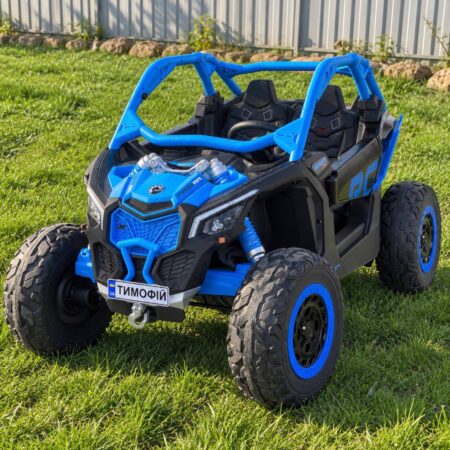 Дитячий двомісний електромобіль Bambi Buggy TURBO RR (MP3) з багажником, синій