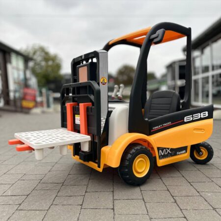 Дитячий електротранспорт Навантажувач Bambi FORKLIFT MX 638 (MP3) з вантажними вилами та багажником, жовтий