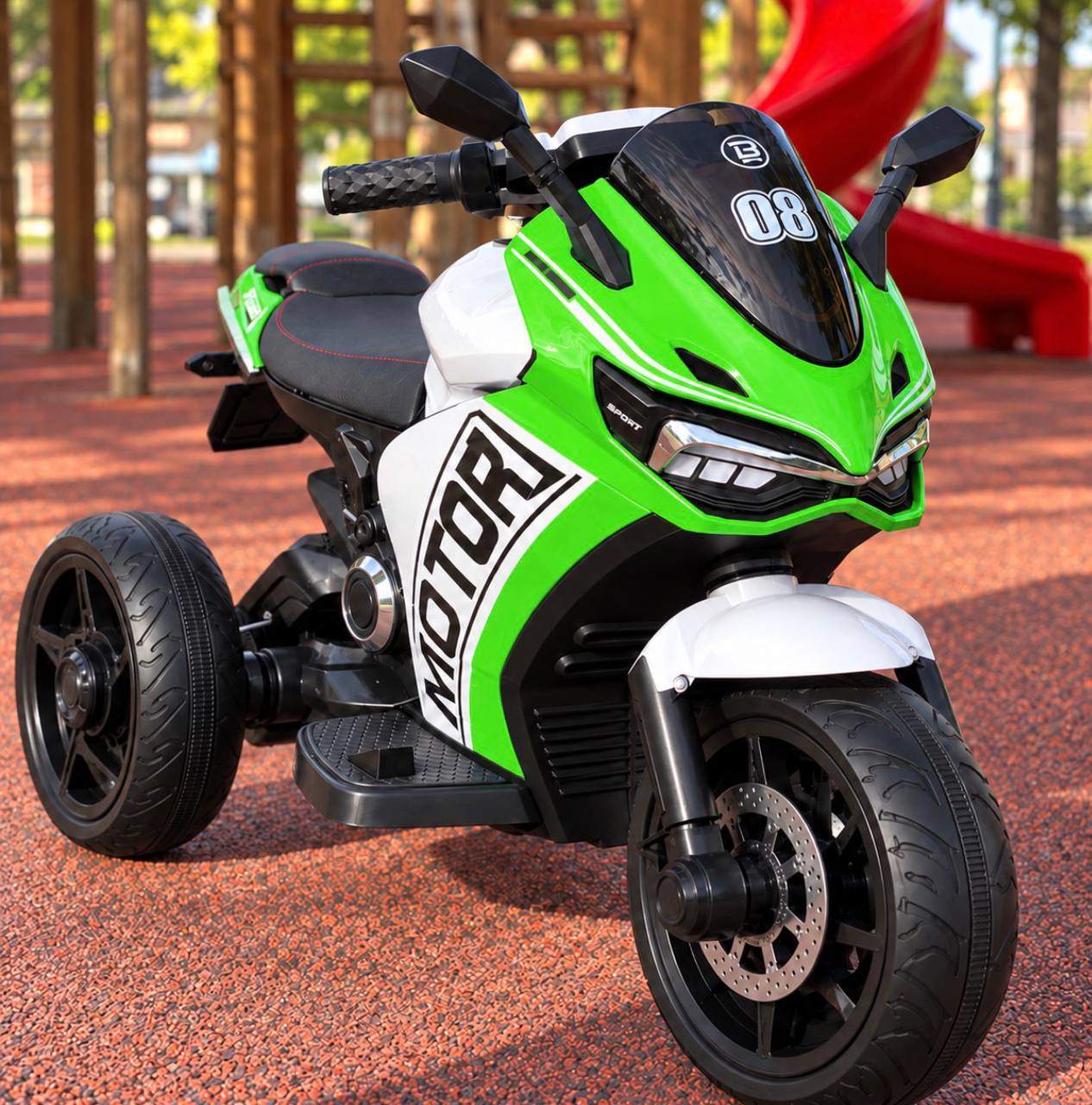 Дитячий електромотоцикл Bambi Ducati Motor Sport R6 (MP3) триколісний, зелений