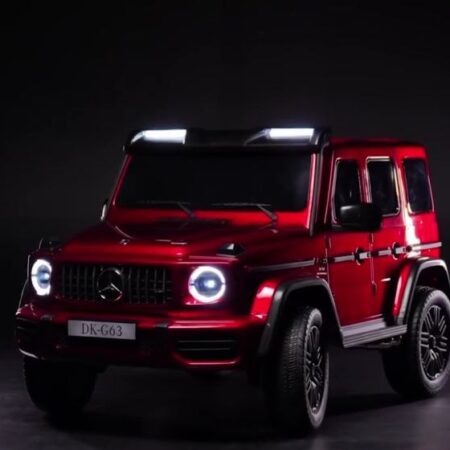 Дитячий двомісний повнопривідний електромобіль Mercedes G65 з автофарбуванням, до 80 кг, червоний