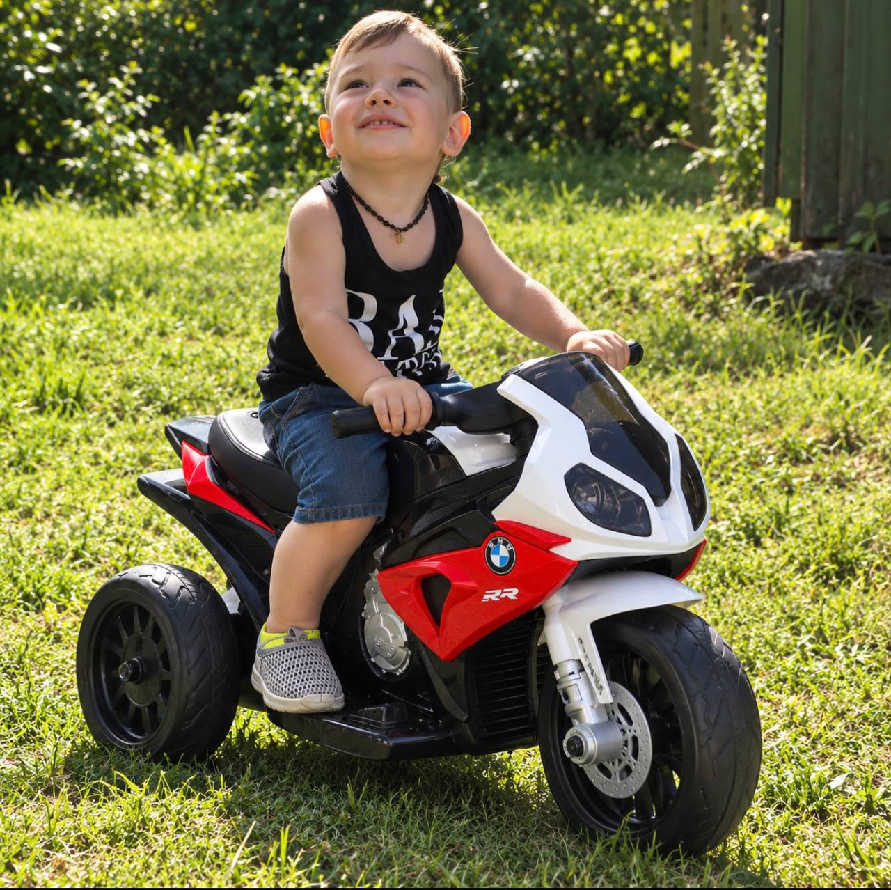 Дитячий триколісний електромотоцикл Bambi BMW RR (MP3), червоний