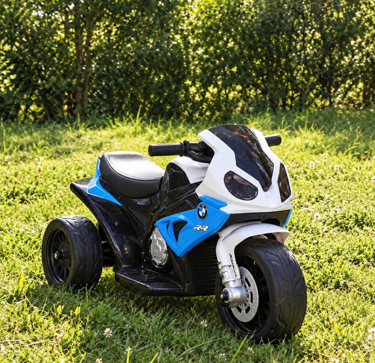 Дитячий триколісний електромотоцикл Bambi BMW RR (MP3), блакитний