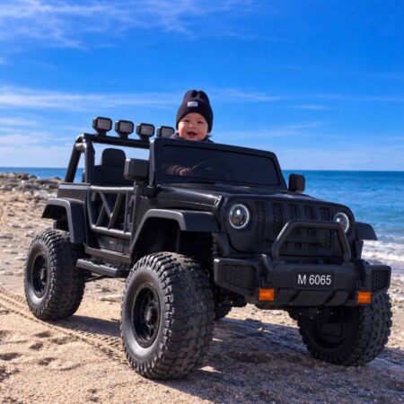 Дитячий електромобіль Bambi Jeep з додатковими ліхтарями, чорний