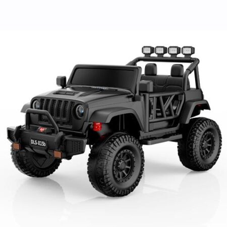Дитячий електромобіль Bambi Jeep з додатковими ліхтарями, чорний
