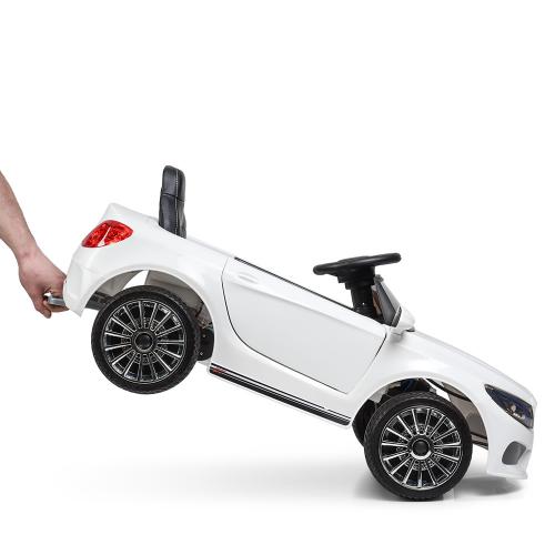 Дитячий електромобіль Bambi Mercedes-Benz Design (MP3) з ручкою для транспортування та багажником, білий