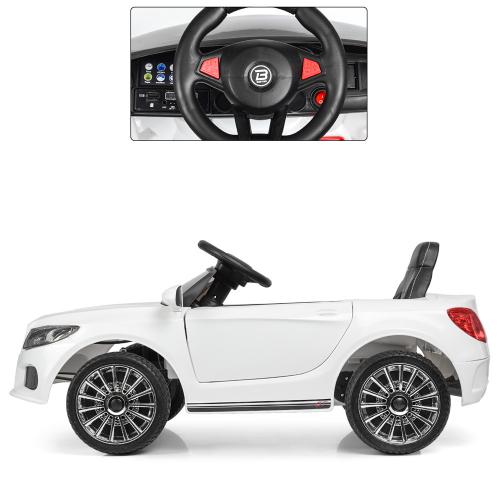 Дитячий електромобіль Bambi Mercedes-Benz Design (MP3) з ручкою для транспортування та багажником, білий