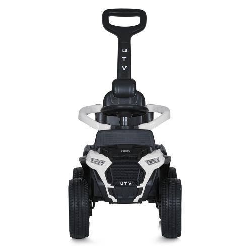 Дитяча каталка-толокар Bambi з ручкою та м’яким сидінням, білий