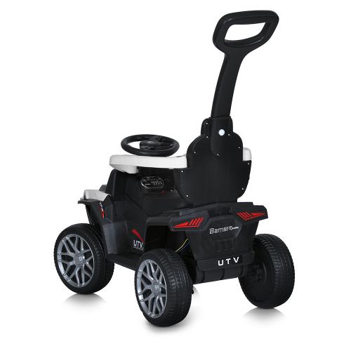 Дитяча каталка-толокар Bambi з ручкою та м’яким сидінням, білий