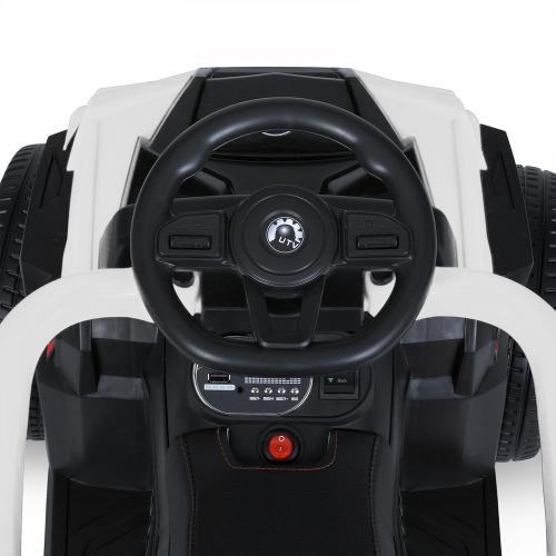 Дитяча каталка-толокар Bambi з ручкою та м’яким сидінням, білий