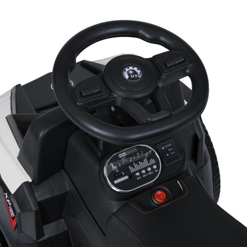 Дитяча каталка-толокар Bambi з ручкою та м’яким сидінням, білий