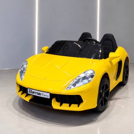 Дитячий двомісний електромобіль Bambi Porsche Cayman до 100 кг, жовтий