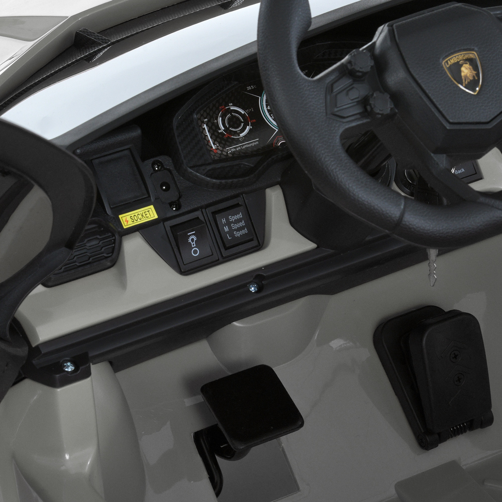 Дитячий електромобіль Bambi Lamborghini Revuelto двомісний, сірий