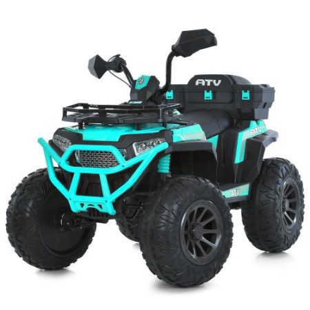 Дитячий електроквадроцикл Bambi повнопривідний з багажником, блакитний