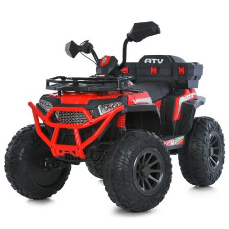Дитячий електроквадроцикл Bambi повнопривідний з багажником, червоний
