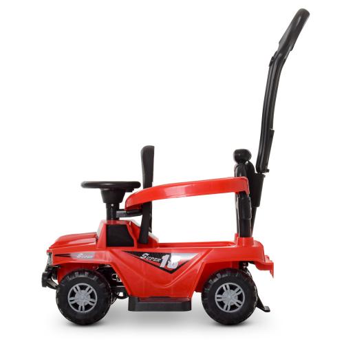 Дитячий толокар-каталка Bambi Super Car 18 з багажником та батьківською ручкою, червоний