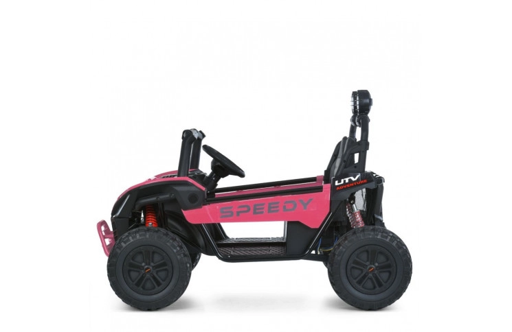 Дитячий джип Bambi Buggi повнопривідний з великими фонарями, рожевий