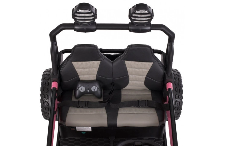 Дитячий джип Bambi Buggi повнопривідний з великими фонарями, рожевий