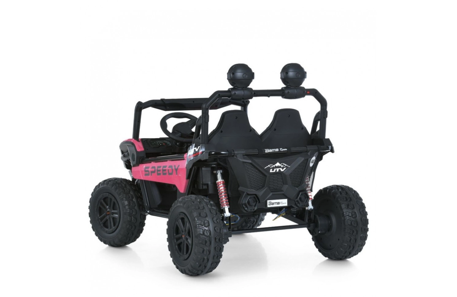 Дитячий джип Bambi Buggi повнопривідний з великими фонарями, рожевий